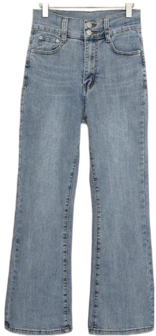 큐니걸스 여성용 롱/숏/기본 수선놉42 투버튼 부츠컷 데님팬츠