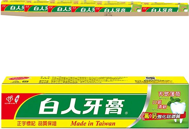 T.KI 白人 牙膏 清新薄荷, 10條, 65g