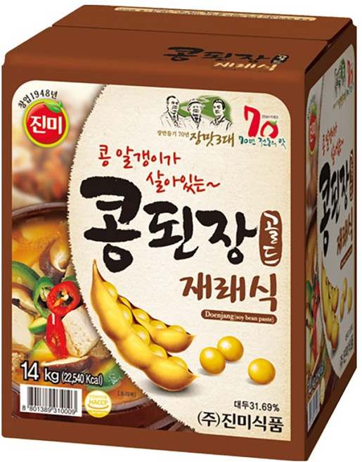 진미 콩된장 골드 재래식, 14kg, 1개