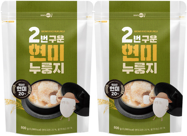 Simpleat 2次翻烤糙米鍋巴, 2個, 800g