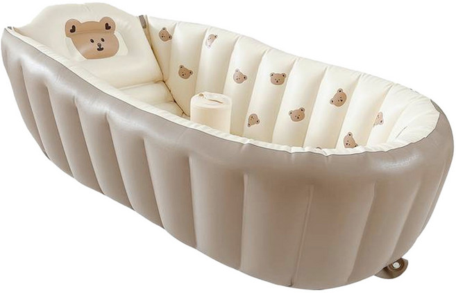 돗투돗 아가드 유아용 접이식 소프트 욕조, 베이지