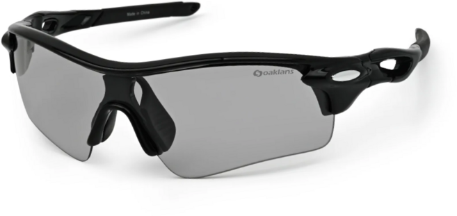 오클랜즈 스포츠 선글라스 Q320, 1개, 블랙프레임 + 변색편광렌즈