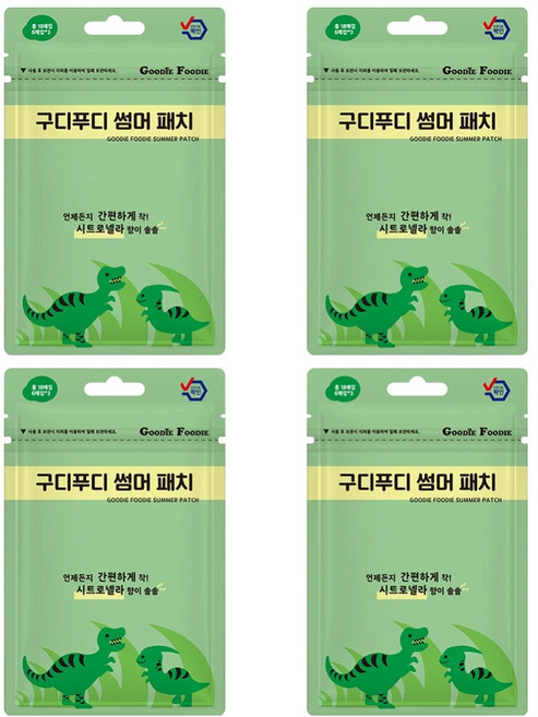 구디푸디 유아용 썸머패치 18p, 공룡, 4개