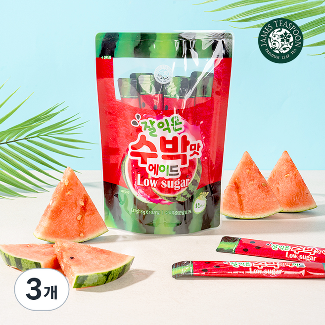 제임스티스푼 잘익은 수박맛 에이드 스틱형, 3개, 13g, 10개입