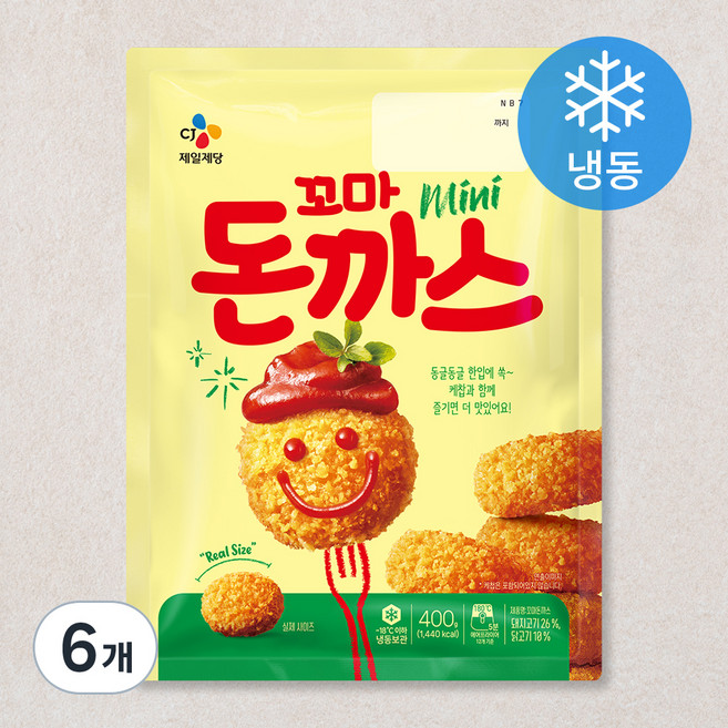 CJ제일제당 꼬마 돈까스 (냉동), 400g, 6개