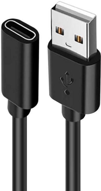 Kolin 歌林 USB轉TpyeC充電傳輸延長線 KEX-DLCP96, 1m, 1條, 黑色