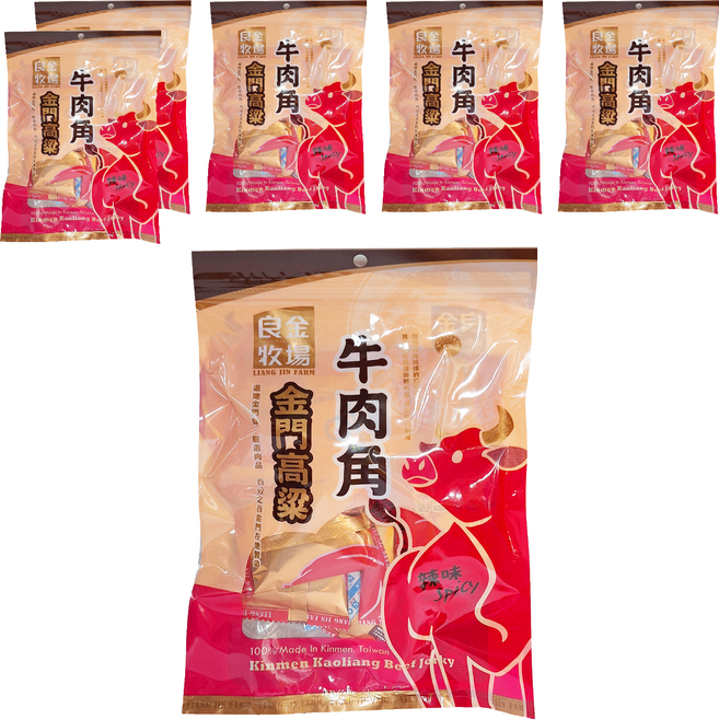 良金牧場 金門高粱 辣味牛肉角, 165g, 6包