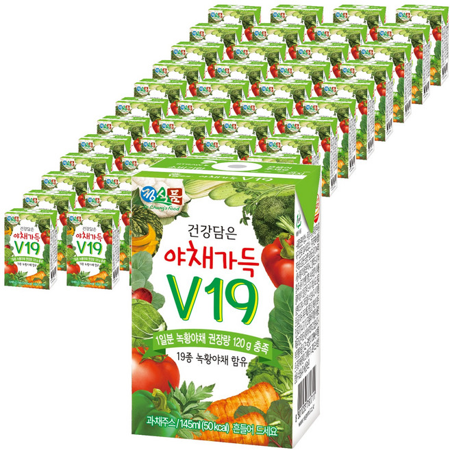 정식품 건강담은 야채가득 V19, 145ml, 48개