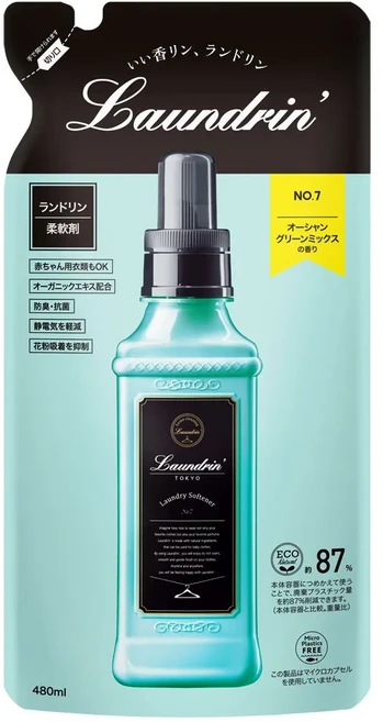 Laundrin' 朗德林 香水柔軟精 No.7 香氛 補充包, 480ml, 1包