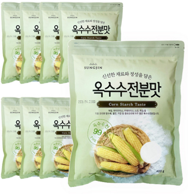 SUNGJIN FOOD 玉米澱粉味, 400g, 8個