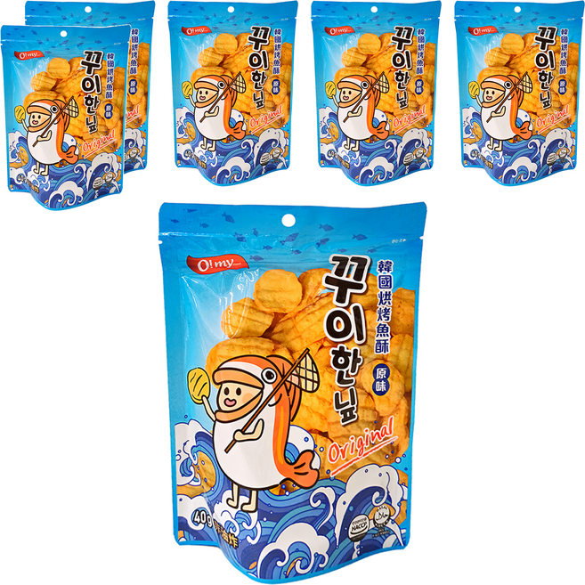 O my food 歐邁福 烘烤魚酥 經典原味, 40g, 6包