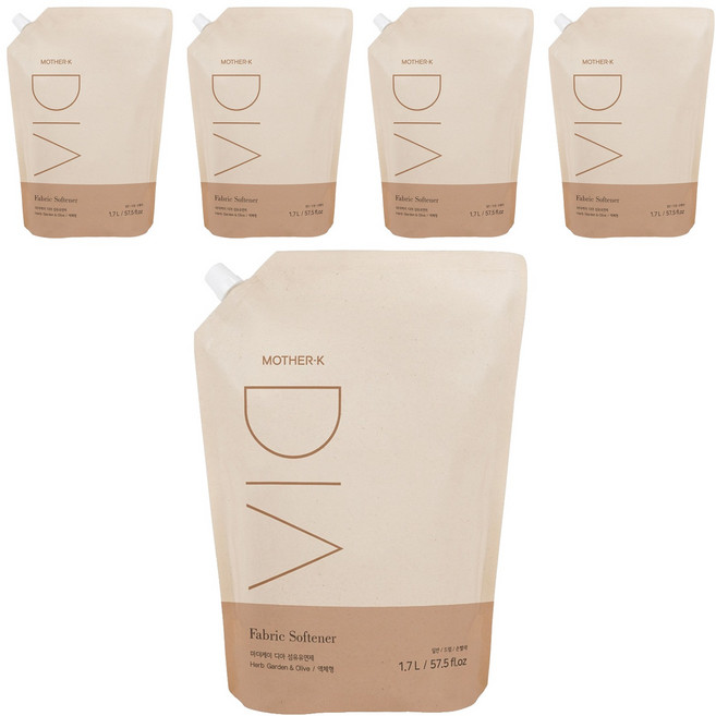 디아 유아 대용량 섬유유연제 리필, 1.7L, 5개