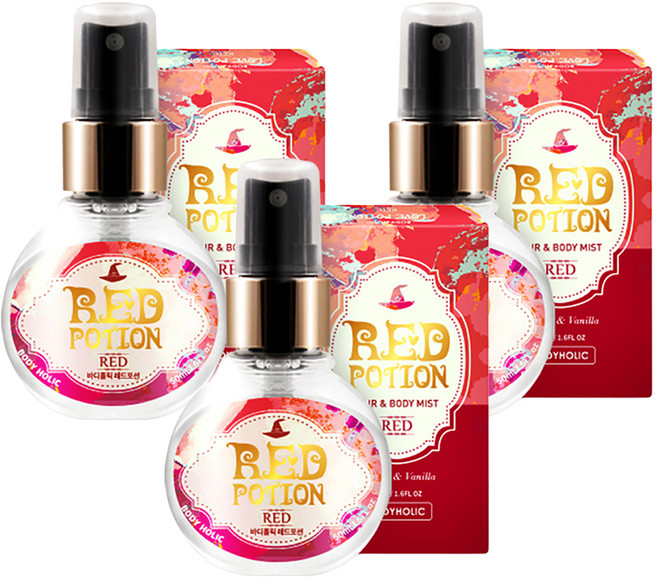 바디홀릭 바디미스트 레드포션, 50ml, 3개