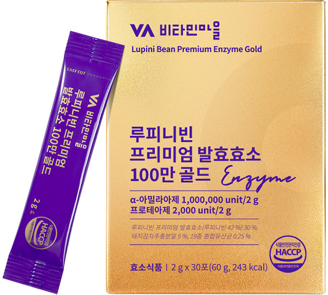 비타민마을 루피니빈 프리미엄 발효효소 100만 골드 30p, 60g, 1개