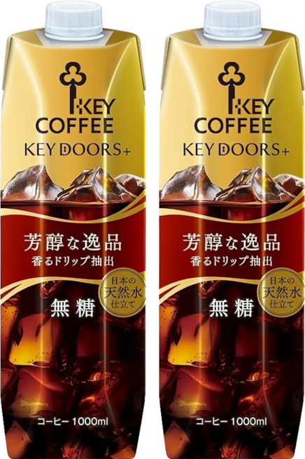 KEY COFFEE 無糖咖啡飲, 1L, 2瓶