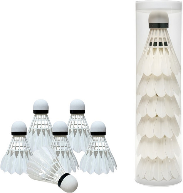 리브온 내구성 비행안전성 나일론 셔틀콕 8.2cm, 화이트, 1개, 6개입