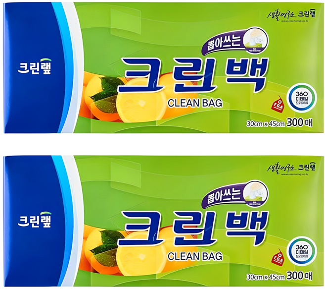 크린랩 뽑아쓰는 크린백 30cm x 45cm, 대(L), 300개입, 2개