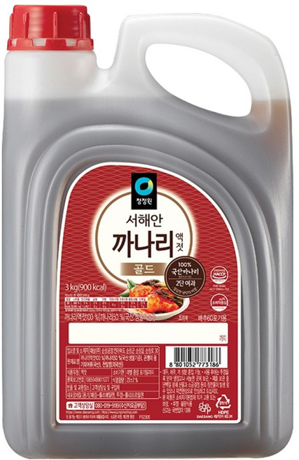 청정원 서해안 까나리 액젓 골드, 3kg, 1개