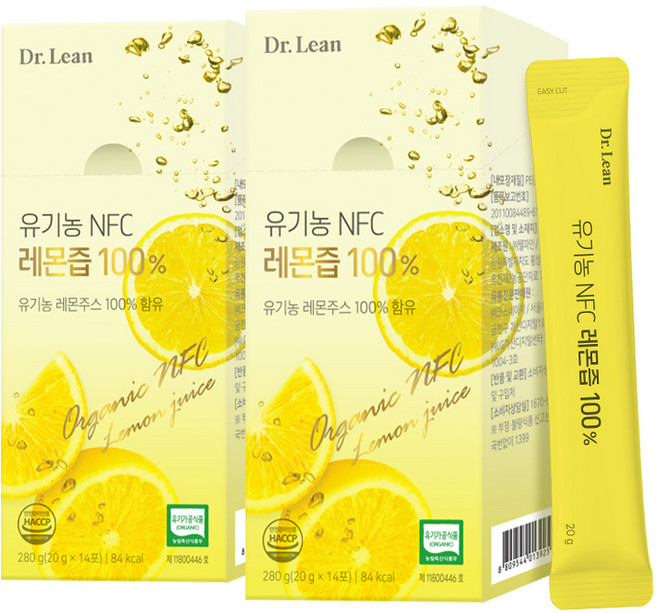 닥터린 유기농 NFC 레몬즙, 280g, 2개