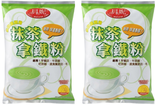 貝妮 抹茶拿鐵粉, 1kg, 1包, 2包