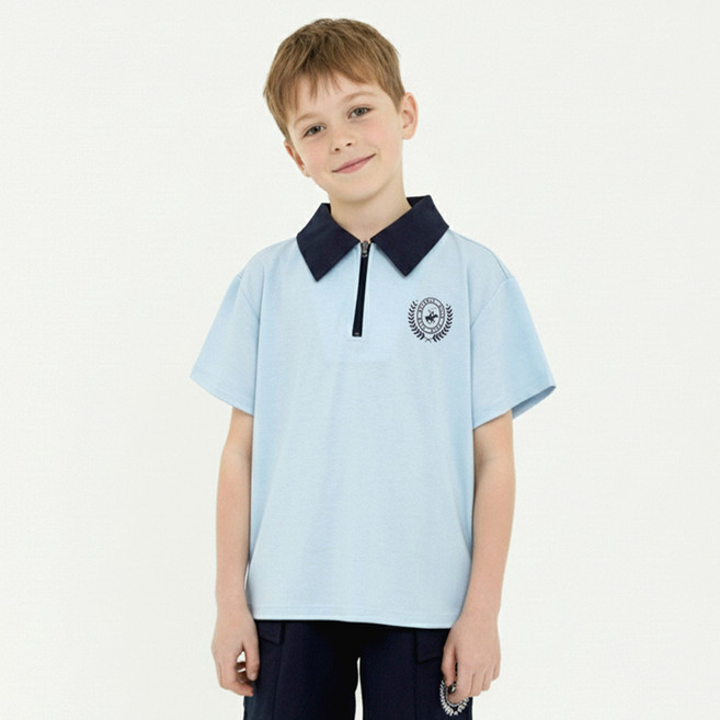 비버리힐스폴로클럽 아동용 워커 반집업 반팔 티셔츠