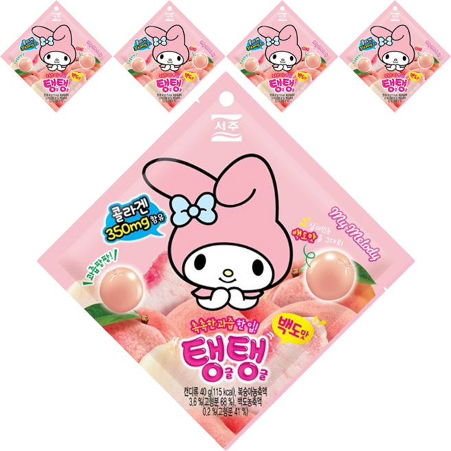 서주 탱글탱글 백도 젤리, 40g, 5개