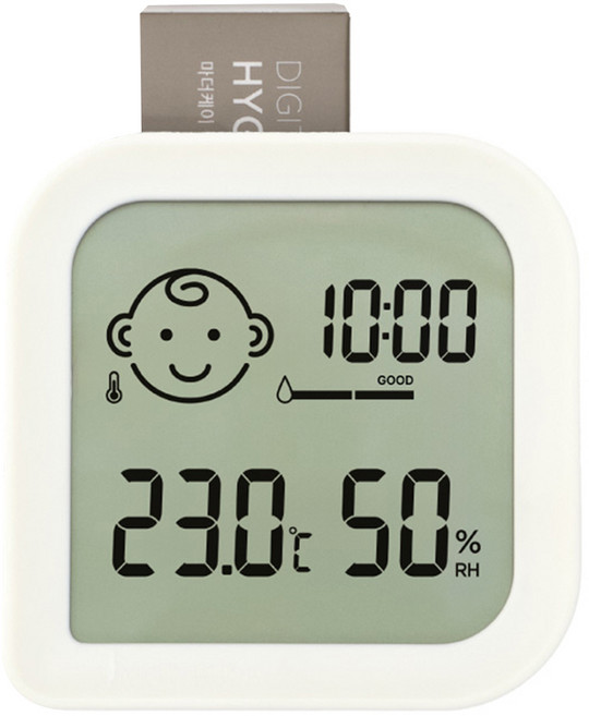 MOTHER-K 舒適好心情磁吸溫濕度計, 白色, 1個