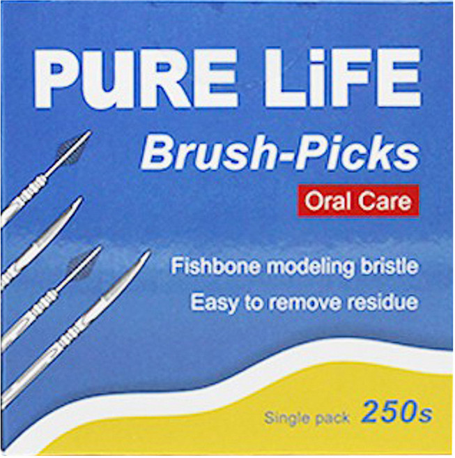 PuRE LiFE 寶淨 極淨剔牙籤刷 魚骨造型刷毛 三角錐刀 單支包 Set 250支, 1盒