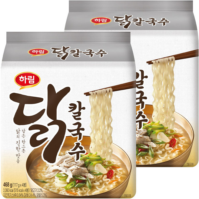 하림 닭칼국수 봉지, 117g, 8개