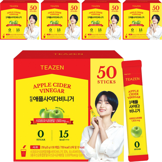 티젠 애플사이다 비니거, 250g, 5개