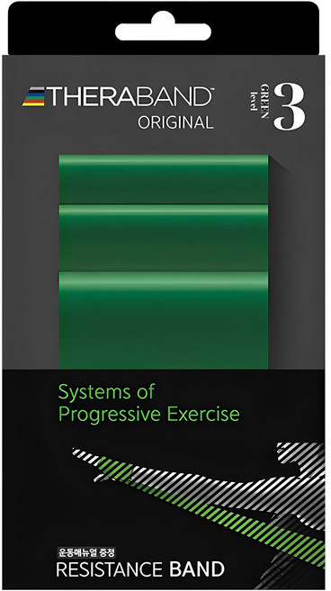 세라밴드 오리지널 탄성저항 밴드 3단계 + 운동포스터, 그린, 1개