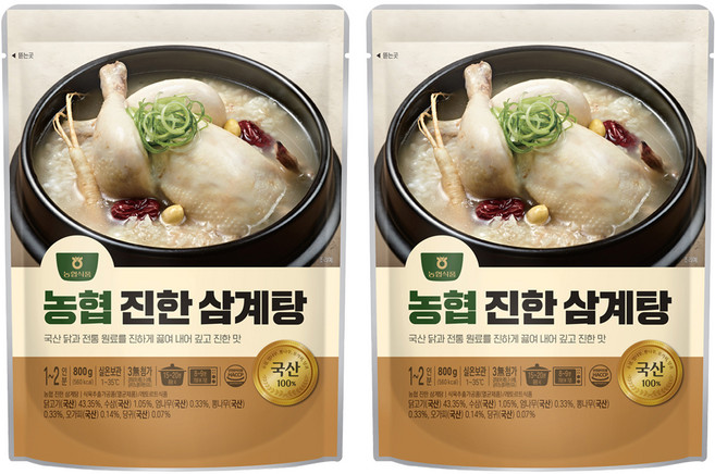 농협 진한 삼계탕, 2개, 800g