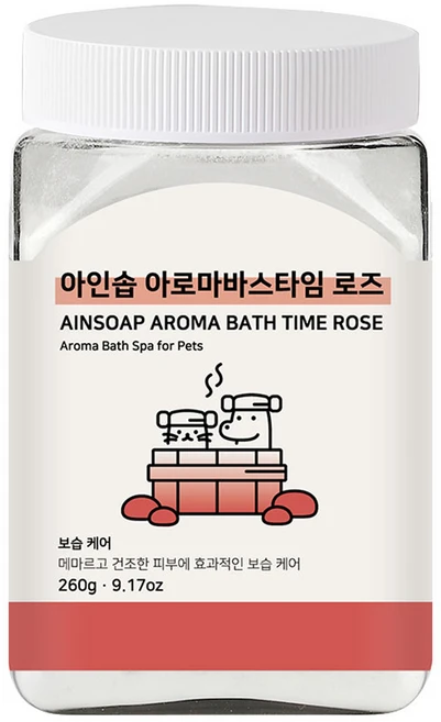 아인솝 아로마 바스타임 탄산 스파 로즈 + 전용 스푼, 260g, 1개입, 1세트 - 쿠팡