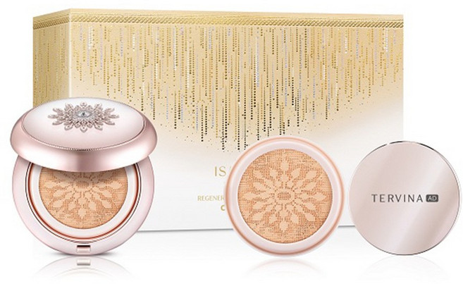 이자녹스 테르비나 어드밴스드 에센스 쿠션 15g+리필15g+루스 파우더 7g 세트, 21호 라이트 베이지, 1개