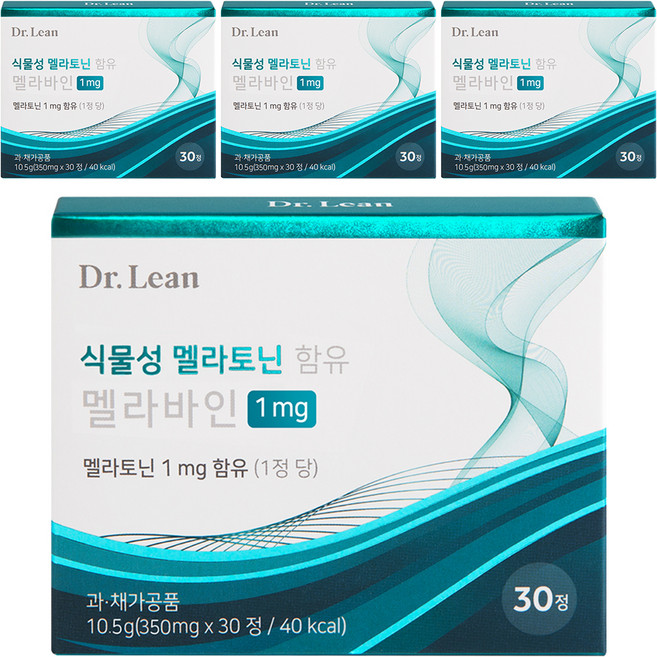 닥터린 식물성 멜라토닌 함유 멜라바인, 30정, 4개