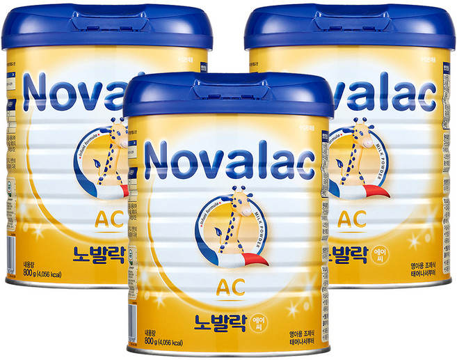 노발락 AC 분유, 800g, 3개