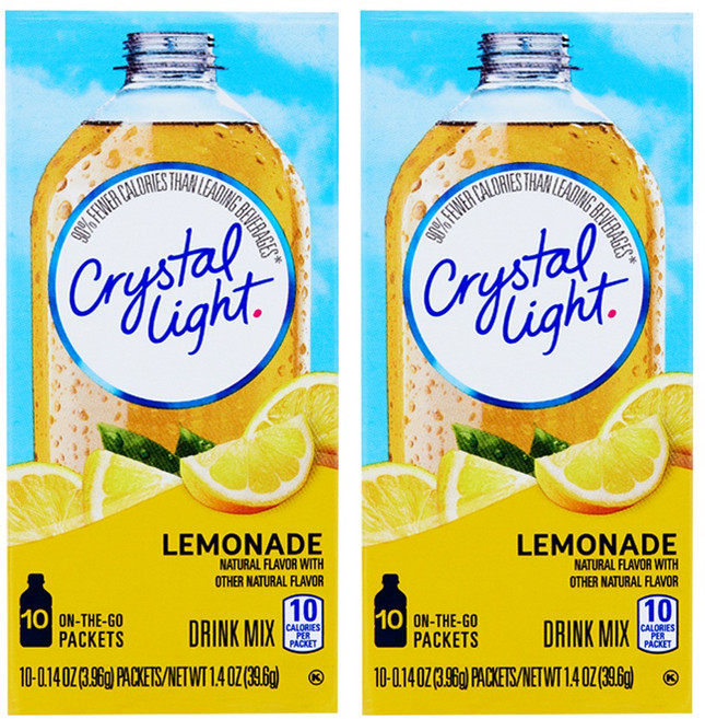 크리스탈라이트 레몬에이드 분말, 3.96g, 10개입, 2개
