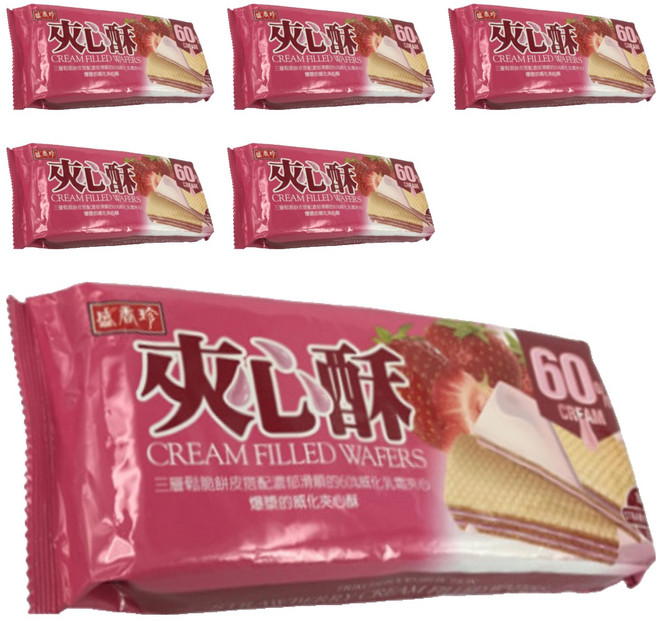 盛香珍 夾心酥 草莓口味, 160g, 6包