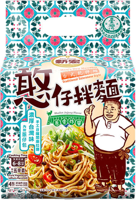 新宏 憨仔拌麵 蔥香炸醬風味 110g, 4包