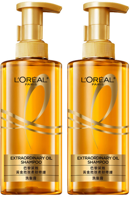 L'OREAL PARiS 巴黎萊雅 黃金胜肽柔韌修護洗髮露 滋養 逆轉乾枯受損髮質 72小時持久留香 48小時頭皮淨爽, 440ml, 2瓶