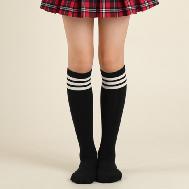 노디자인 학생용 삼선 니삭스 3켤레 세트