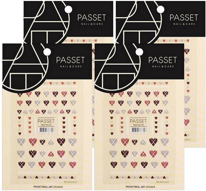 파셋 리얼 아트 네일스티커, ART218, 4개