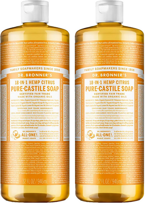 Dr.Bronner's 布朗博士 潔膚露 柑橘, 946ml, 2瓶