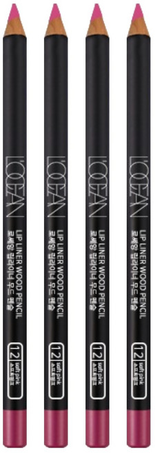 로쎄앙 우드 펜슬 립라이너 4 x 150 mm, 12호 소프트핑크, 4개