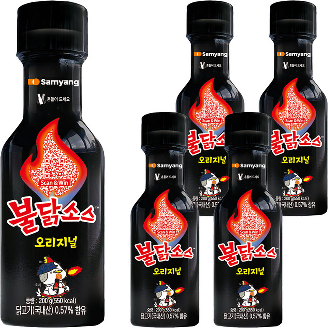 불닭 소스 오리지널, 200g, 5개