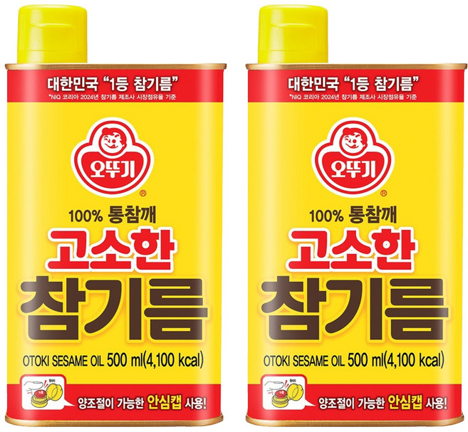 오뚜기 고소한 참기름, 500ml, 2개