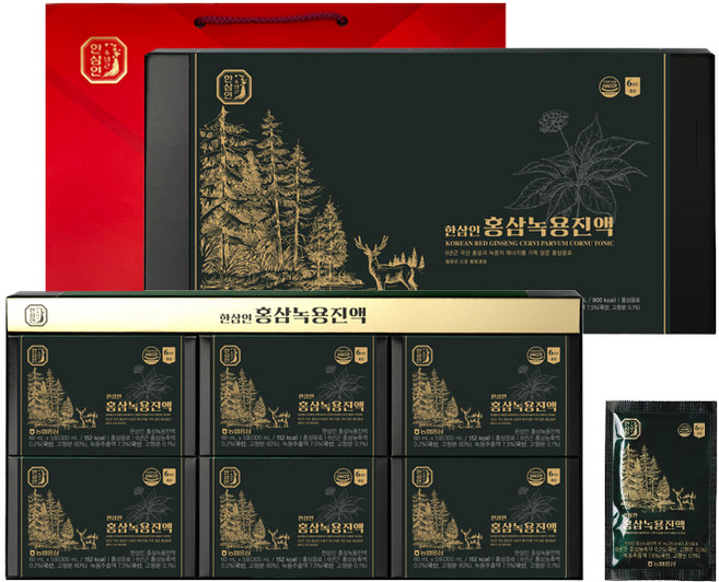 한삼인 홍삼녹용진액 30개입 +쇼핑백, 1.8L, 1개