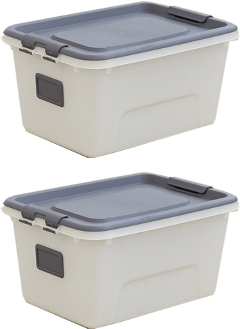 리빙숲 스퀘어 리빙박스, 그레이, 2개