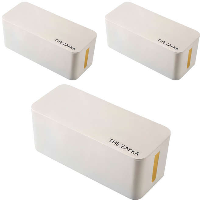 더자카 베스트심플 전선정리함, 3개, 화이트