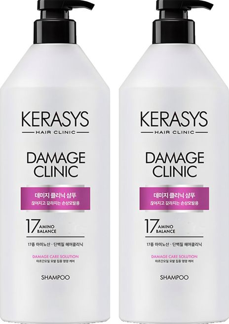 케라시스 데미지 클리닉 손상케어 단백질 샴푸 플로럴파우더향, 980ml, 2개